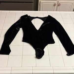 Victoria's Secret Black Velvet Bodysuit